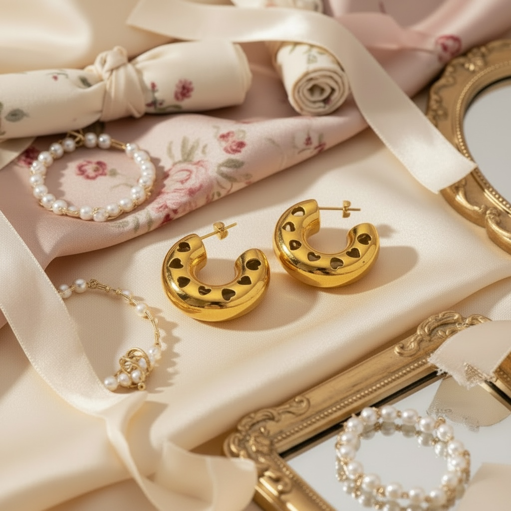 Playful Gold Hoops
