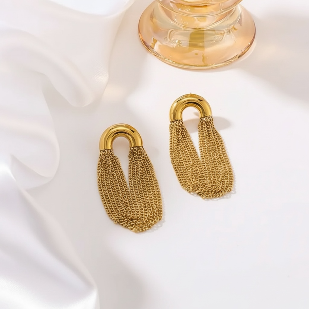 Golden Cascade Earring