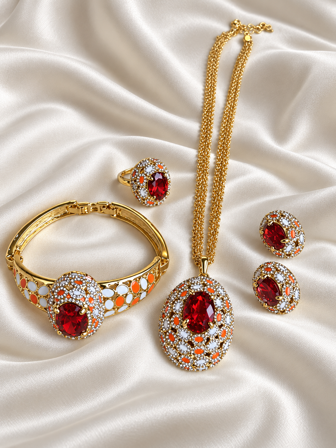 The Ruby Set | Ruby Crystal Jewelry Set for Women — Crystal