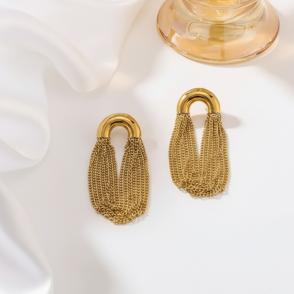 Golden Cascade Earring
