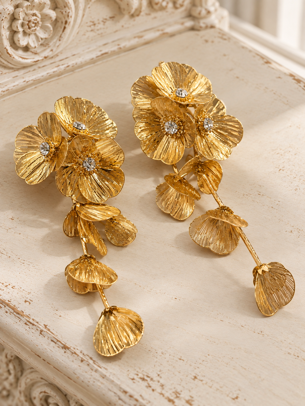 The Fleur Earrings | Crystal Flower Earrings for Women — Crystal