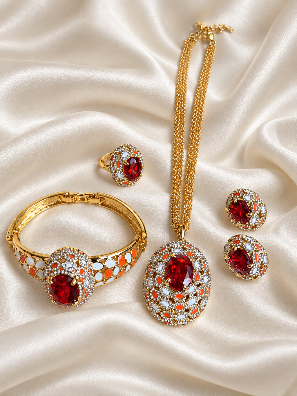 The Ruby Set | Ruby Crystal Jewelry Set for Women — Crystal