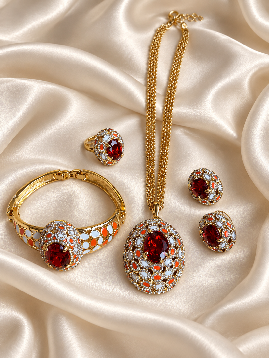 The Ruby Set | Ruby Crystal Jewelry Set for Women — Crystal
