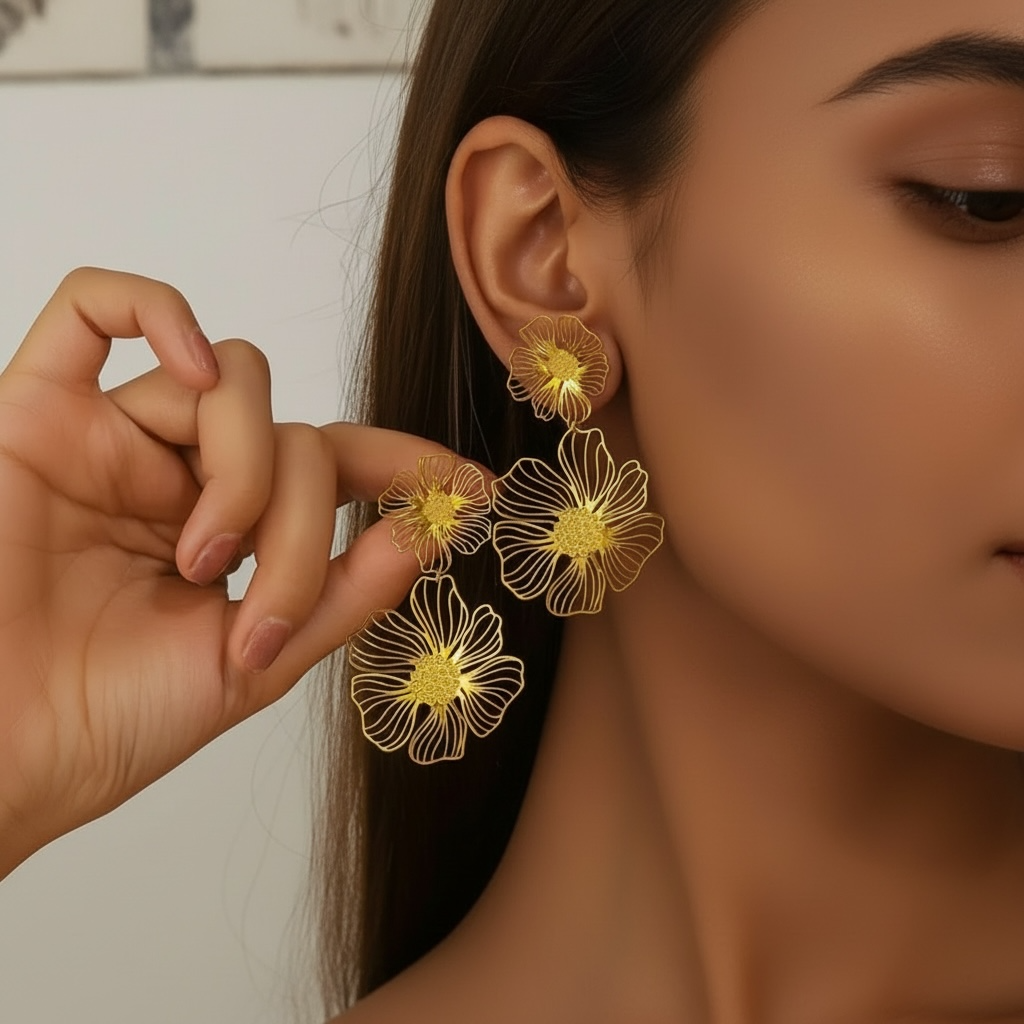 Golden Bloom Earring