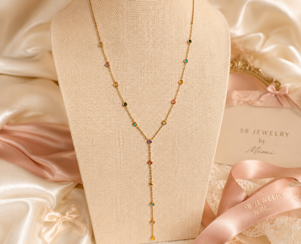 Aurora Gem Lariat Necklace
