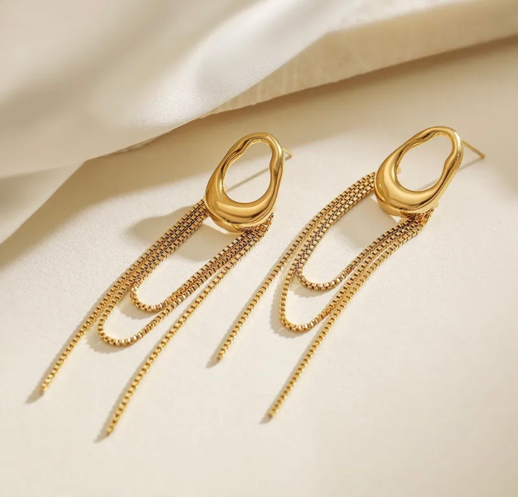 Golden Cascade Earring