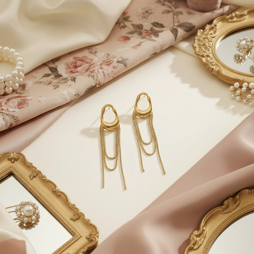 Golden Cascade Earring