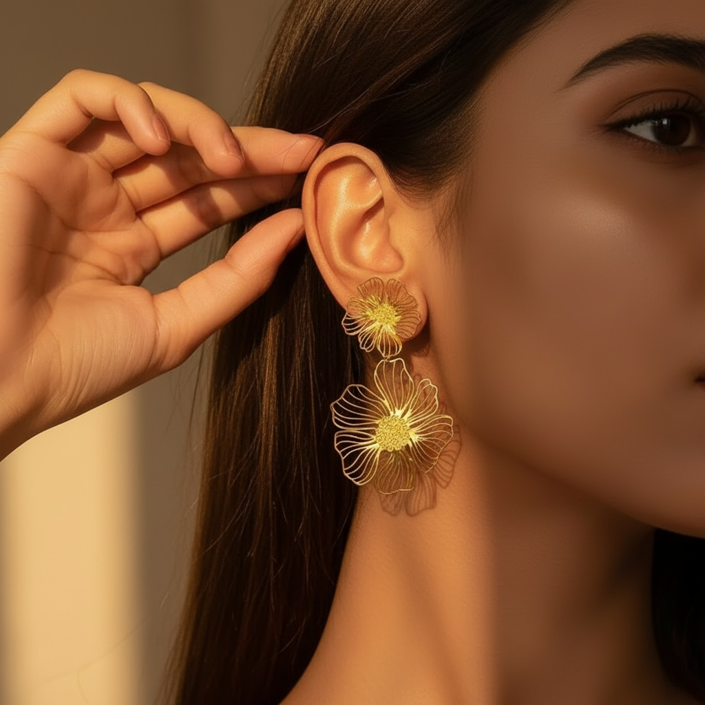 Golden Bloom Earring