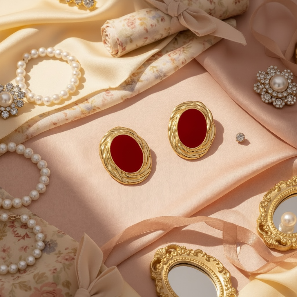 Small Mimi Vintage Frame Earrings
