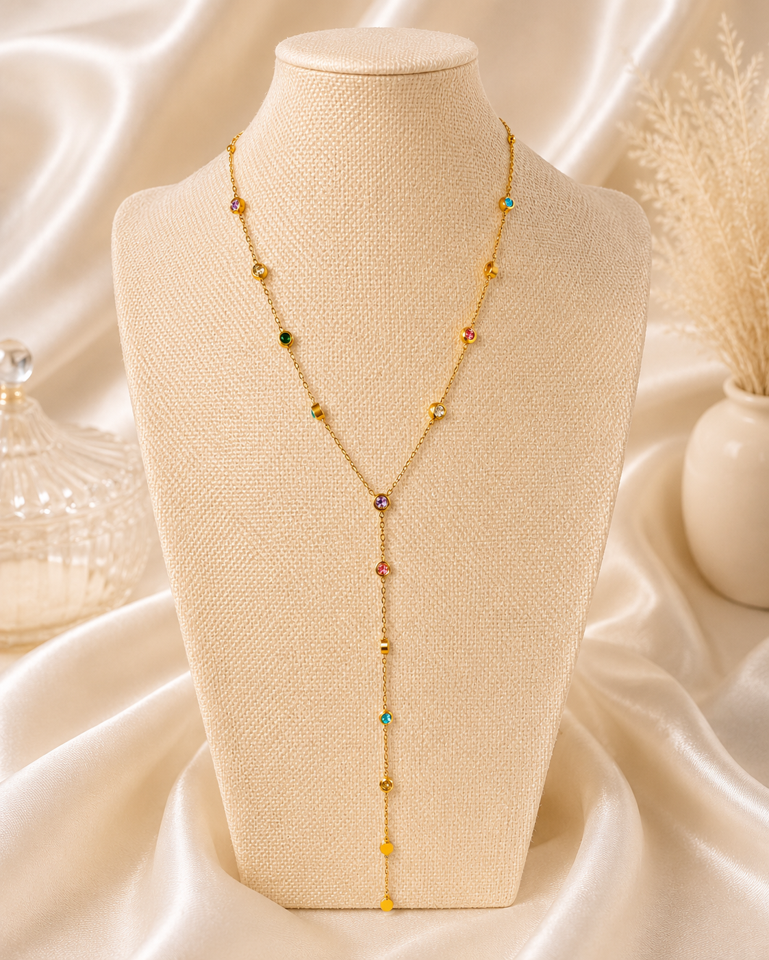 Aurora Gem Lariat Necklace