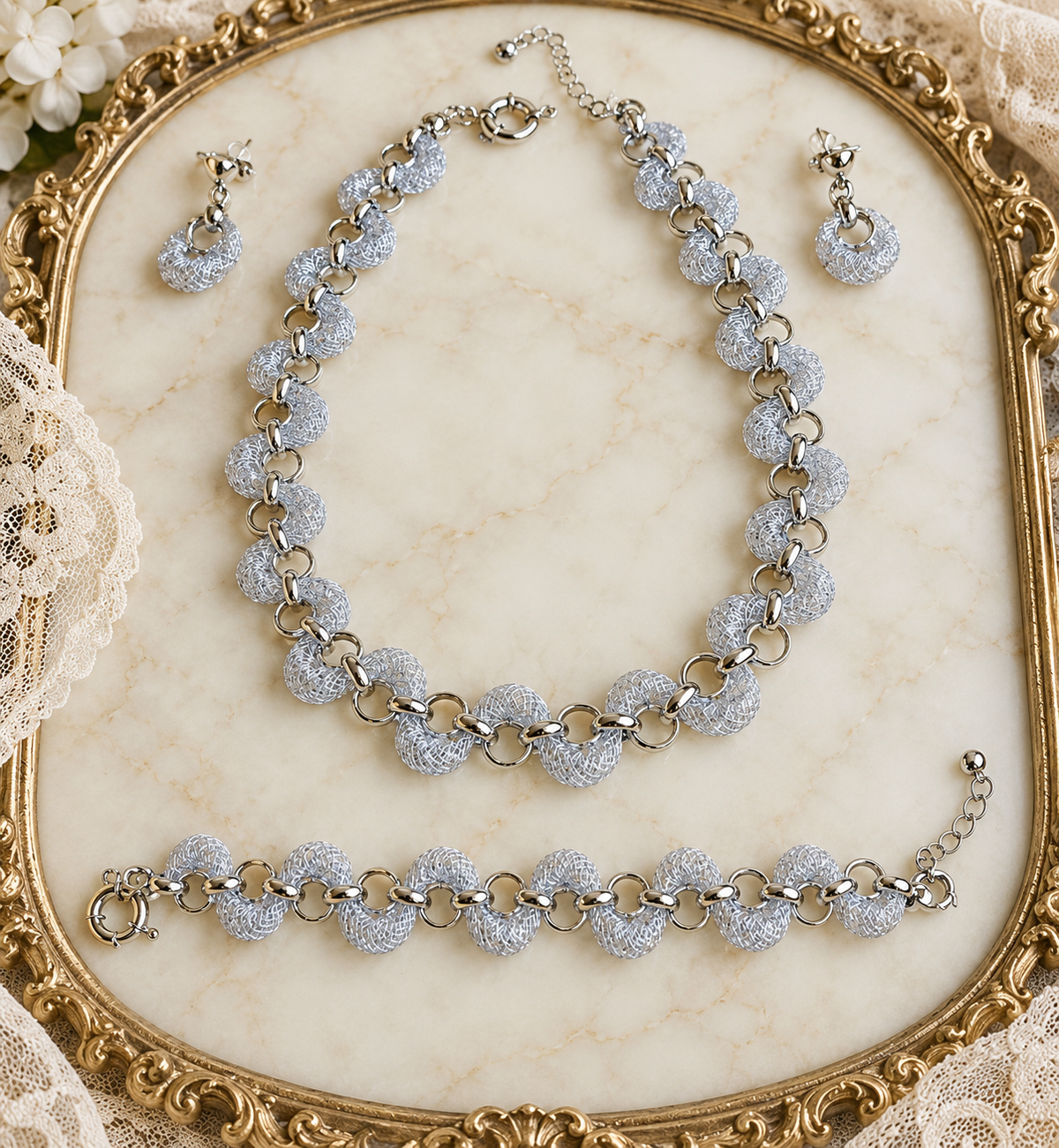 The Amélie Silver Set | Silver Jewelry Set for Women — Gift for Her