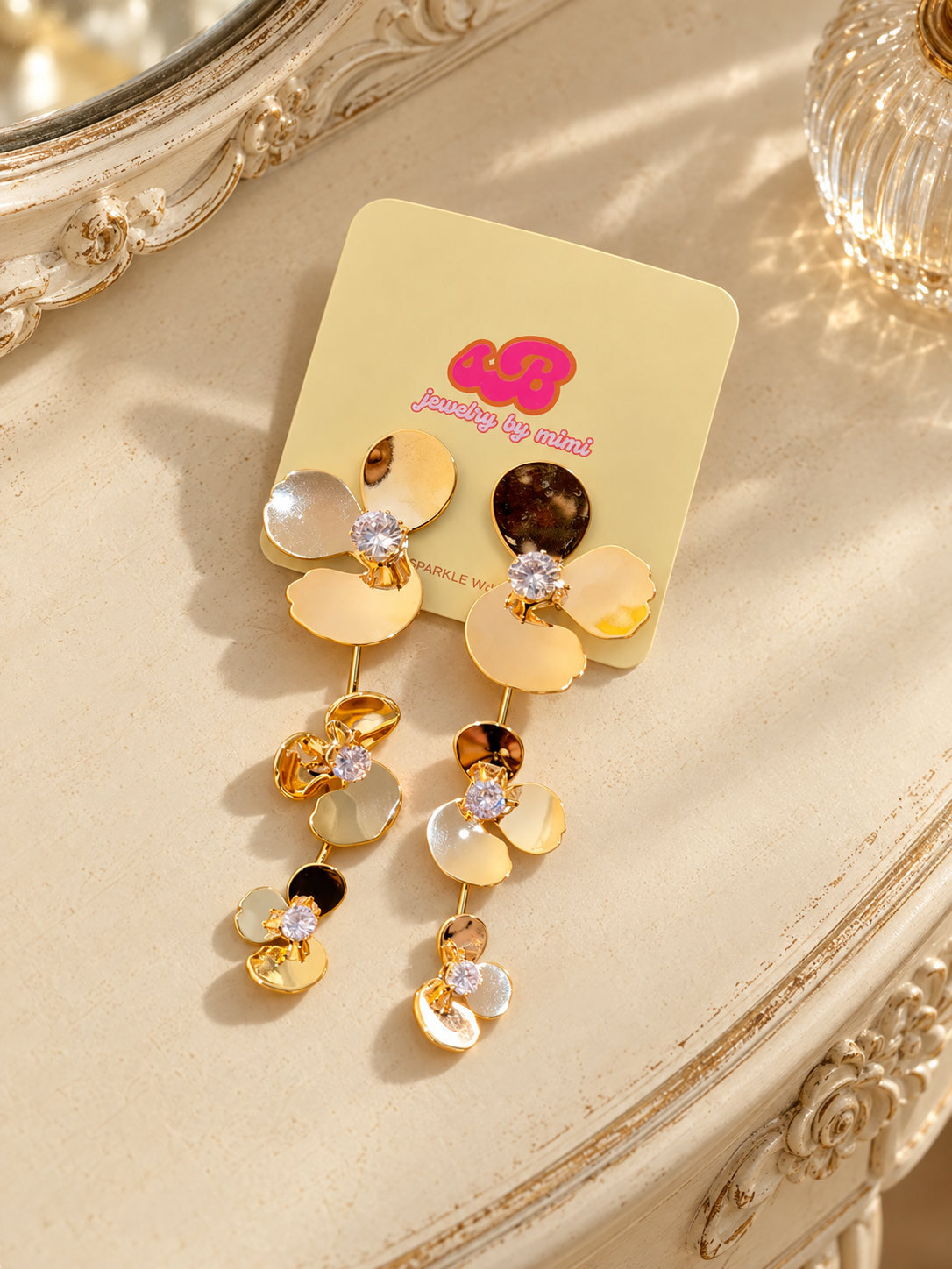 The Colette Bloom Earrings | Crystal Floral Earrings for Women — Crystal