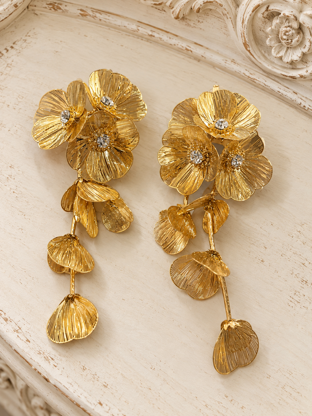 The Fleur Earrings | Crystal Flower Earrings for Women — Crystal