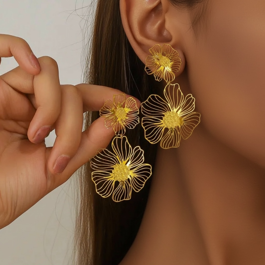 Golden Bloom Earring